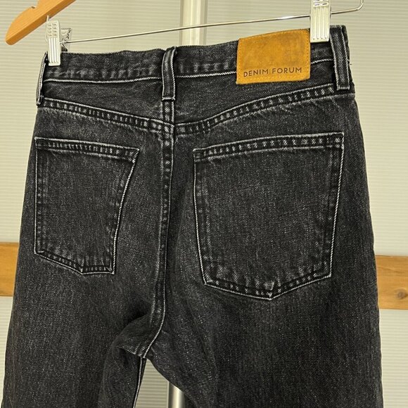 Denim Forum The Patti Mid Rise Straight 31L Black Button Fly Sz 23 - Picture 8 of 14